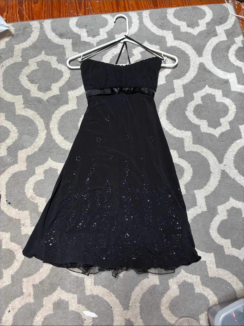 Ruby Rox Black Strapless Sequin-Embellished Evening Dress
